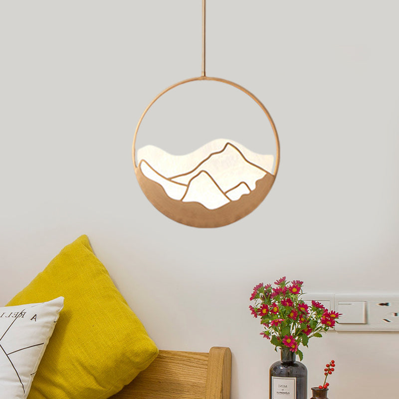 8 "/12" brede 1 lichte ophanging hanglamp klassiek ronde acryl down verlichting in zwart/goud