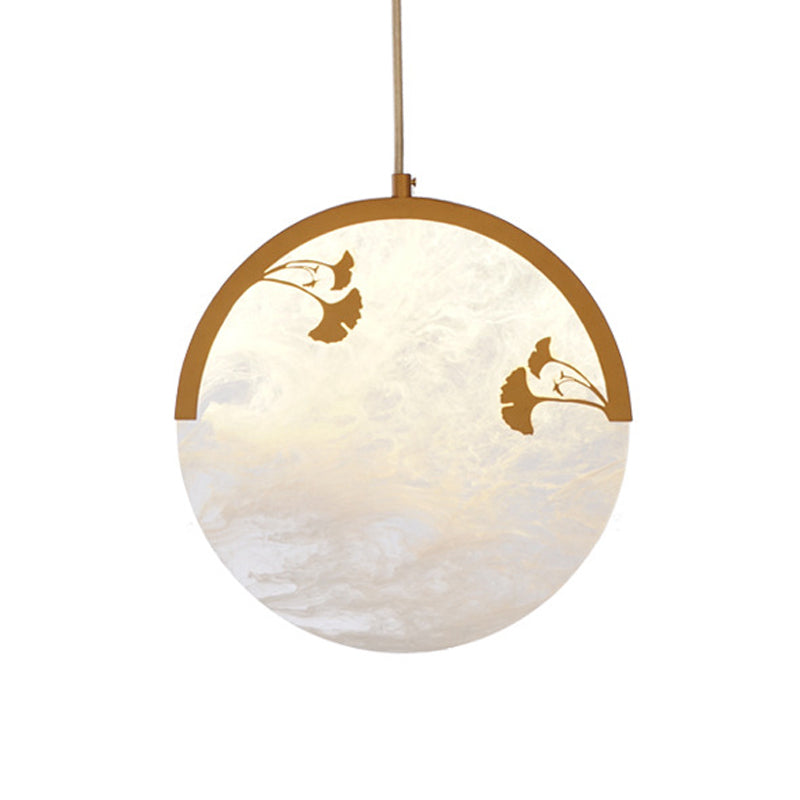 Bloem/blad Acrylhangende hanger Classic 1 Lichte woonkamer Suspensie Licht in goud