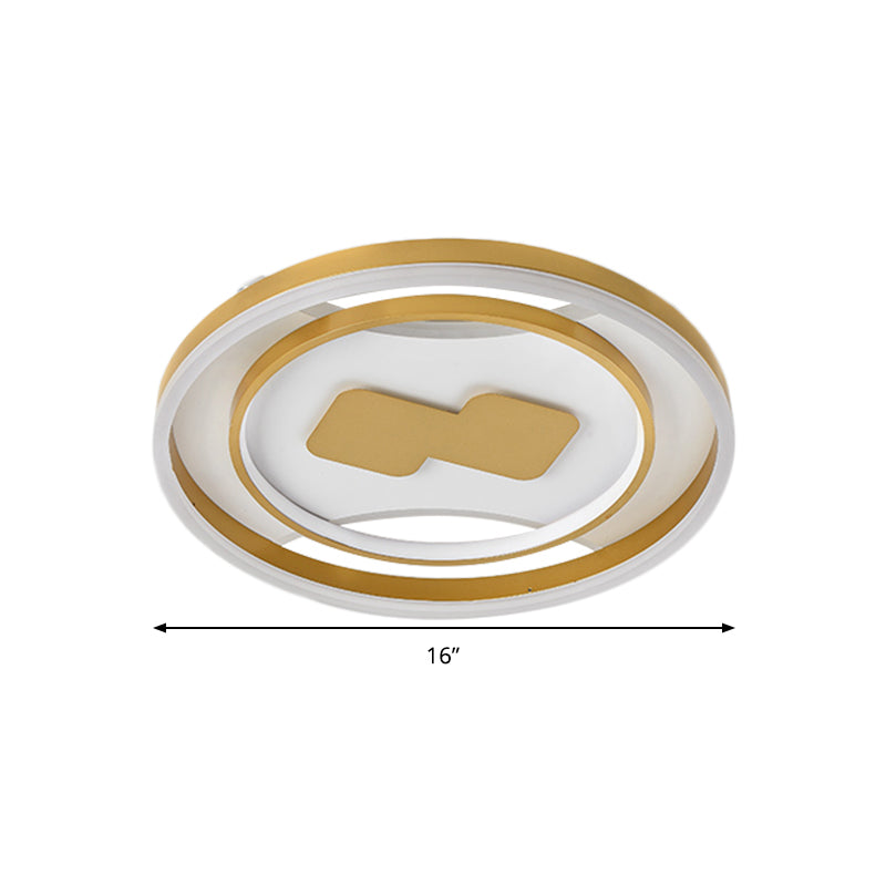 16"/19,5" breite Ring-Unterputzleuchte, moderne Acryl-Gold-LED-Deckenleuchte mit warmem/weißem Licht