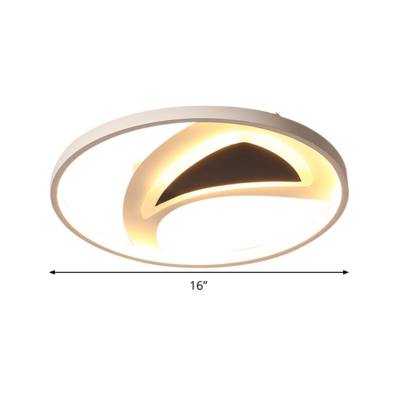 Lámpara de techo geométrica en blanco y negro de 16 "/ 20,5" de ancho Lámpara de montaje empotrada LED acrílica modernista en luz blanca/cálida/control remoto Atenuación continua