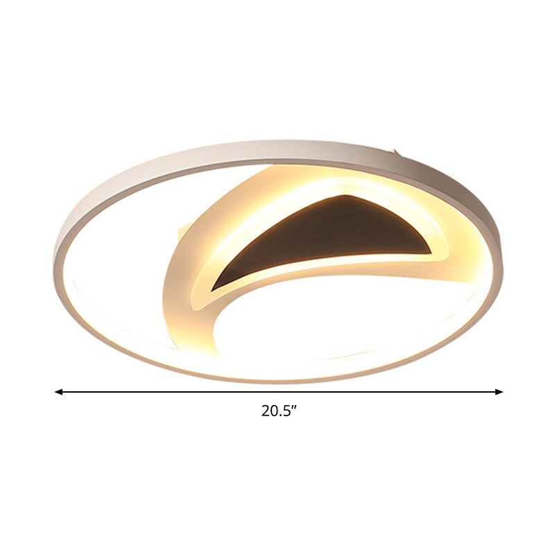 Lámpara de techo geométrica en blanco y negro de 16 "/ 20,5" de ancho Lámpara de montaje empotrada LED acrílica modernista en luz blanca/cálida/control remoto Atenuación continua