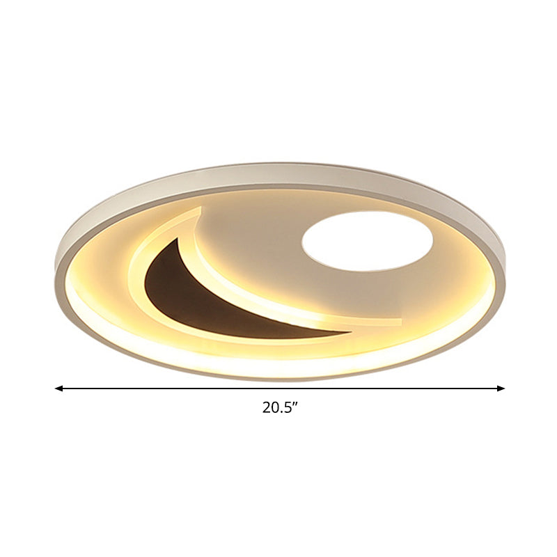 Geometrische Acryl-Deckenleuchte, einfache schwarz-weiße 16,5"/20,5" breite LED-Einbauleuchte, warmes/weißes Licht/stufenlose Dimmung mit Fernbedienung