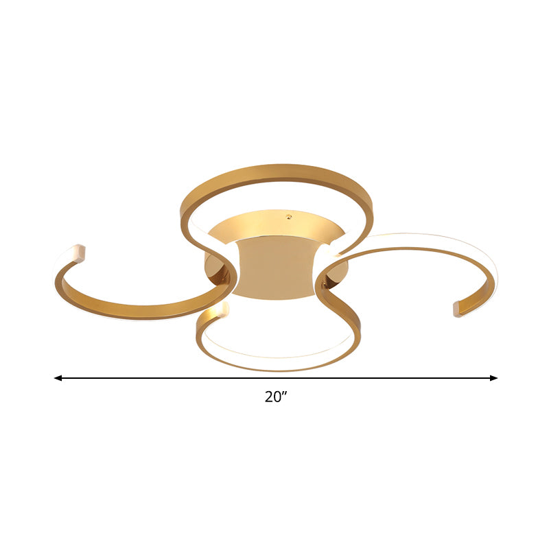 Double S-Shape Flush Mount Light Halterung Einfache Acryl Gold LED Deckenleuchte Licht in Warm/Weißes Licht