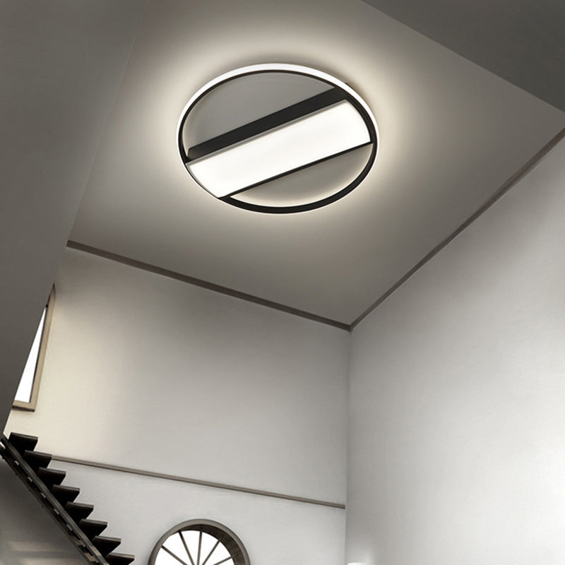 Rechthoek Flush Mount Fixture Modern Acryl Zwart/Wit 16 "/20" /24 " Breed LED Plafond Licht voor Stairway