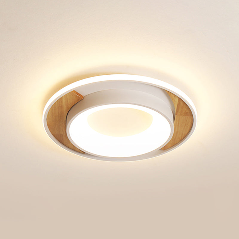 16"/19.5" Wide White Round Flush Mount Modern Acrylic LED Ceiling Light Fixture for Bedroom