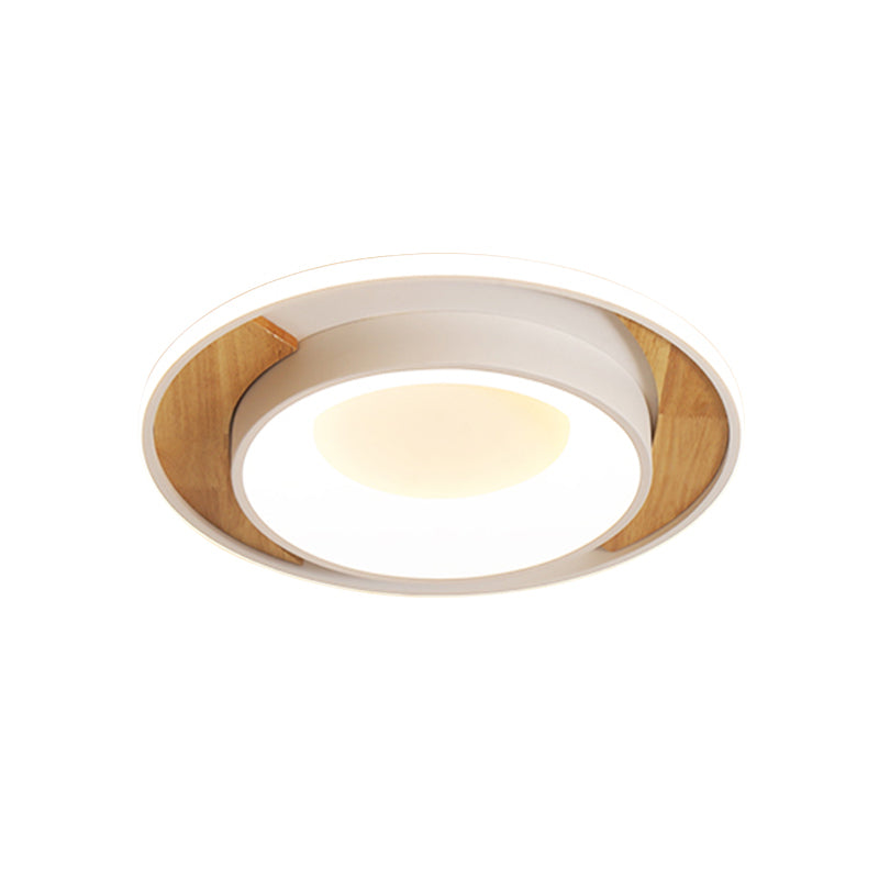 16"/19.5" Wide White Round Flush Mount Modern Acrylic LED Ceiling Light Fixture for Bedroom