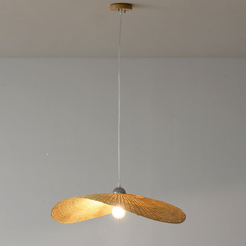 Lampada sospesa per cappello Asia Bamboo Sospensione Sospensione Luce a sospensione in beige