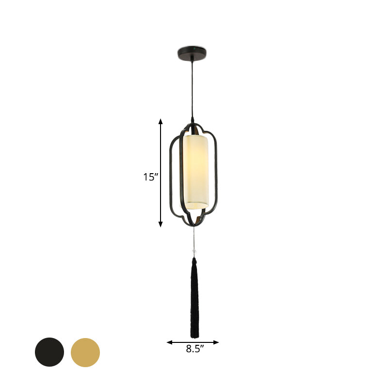 1 licht metalen plafond suspensielamp traditionele zwarte/messing gekooide slaapkamer hangende hanger