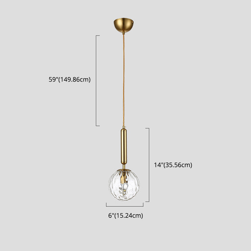 Pendente de chute de chute en verre à 1 coup de verre sphérique de sphérique du milieu du siècle pour le salon