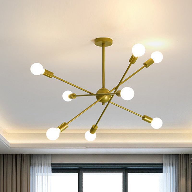 Molecular Styling Metal Ceiling Light Open Bulb Design Geometric Lines Lighting Fixture