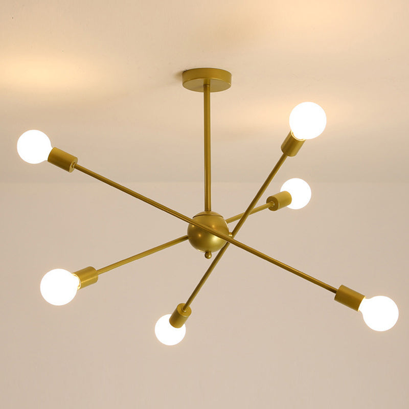 Molecular Styling Metal Ceiling Light Open Bulb Design Geometric Lines Lighting Fixture