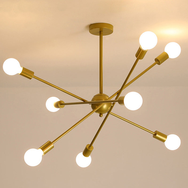 Molecular Styling Metal Ceiling Light Open Bulb Design Geometric Lines Lighting Fixture