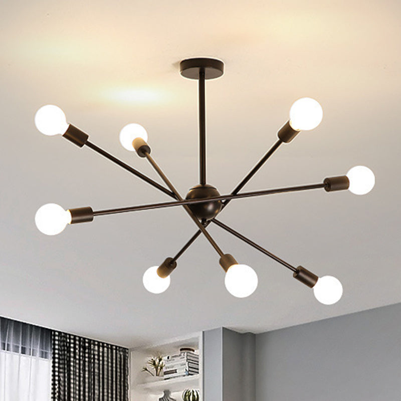 Molecular Styling Metal Ceiling Light Open Bulb Design Geometric Lines Lighting Fixture