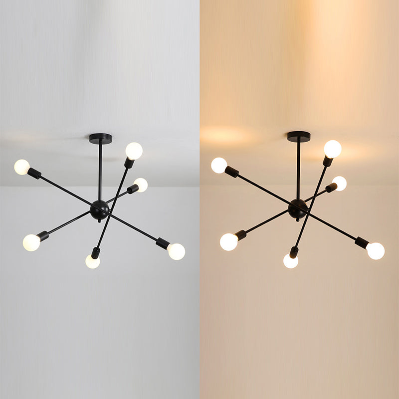 Molecular Styling Metal Ceiling Light Open Bulb Design Geometric Lines Lighting Fixture