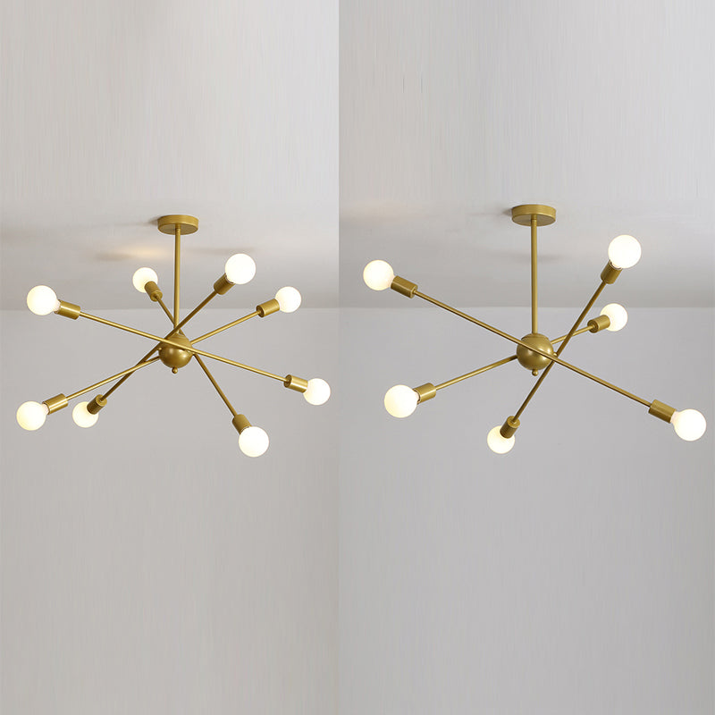 Molecular Styling Metal Ceiling Light Open Bulb Design Geometric Lines Lighting Fixture