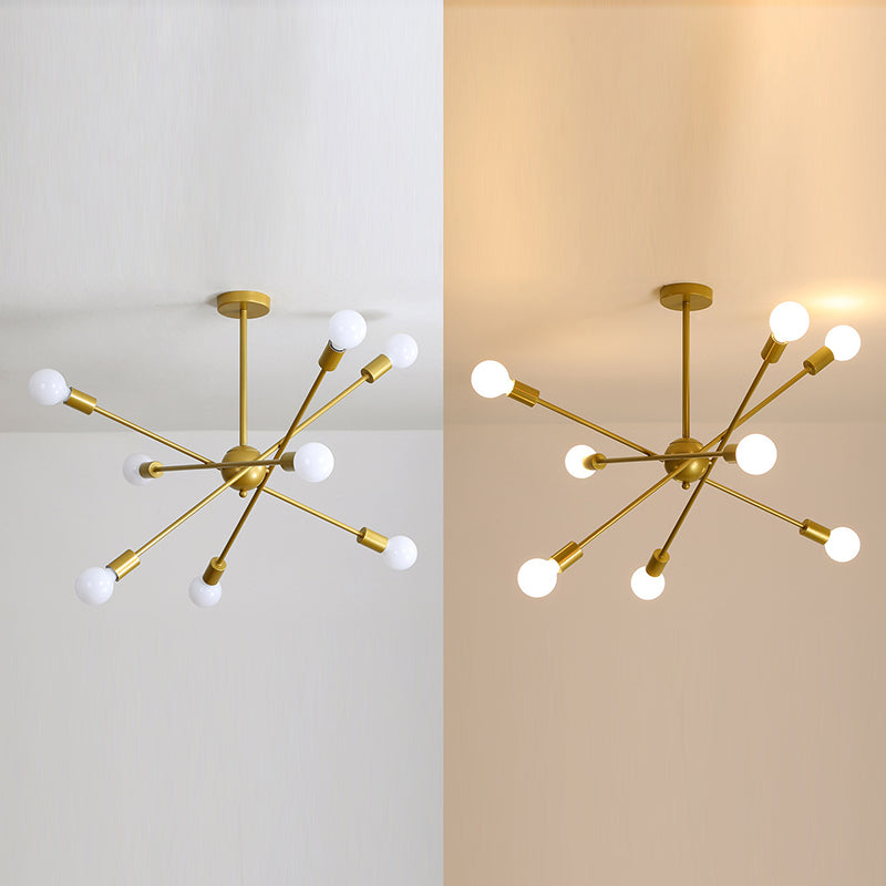 Molecular Styling Metal Ceiling Light Open Bulb Design Geometric Lines Lighting Fixture