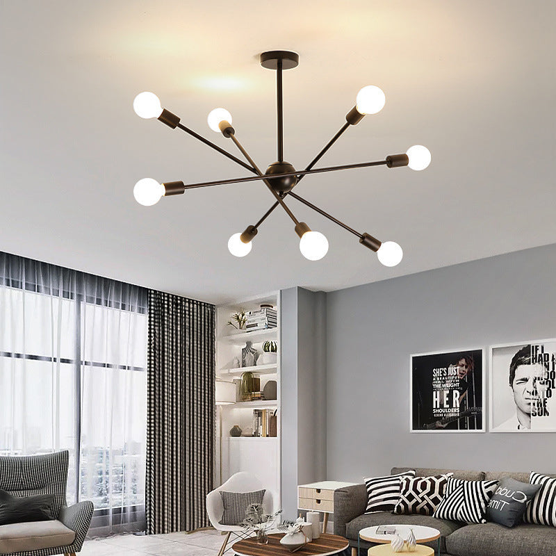 Molecular Styling Metal Ceiling Light Open Bulb Design Geometric Lines Lighting Fixture