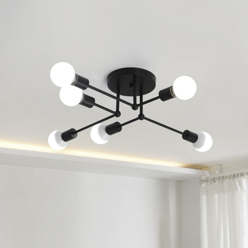 Luce del soffitto semplicità a 6 luci da 25,5 "Apparecchio decorativo in stile moderno largo moderno