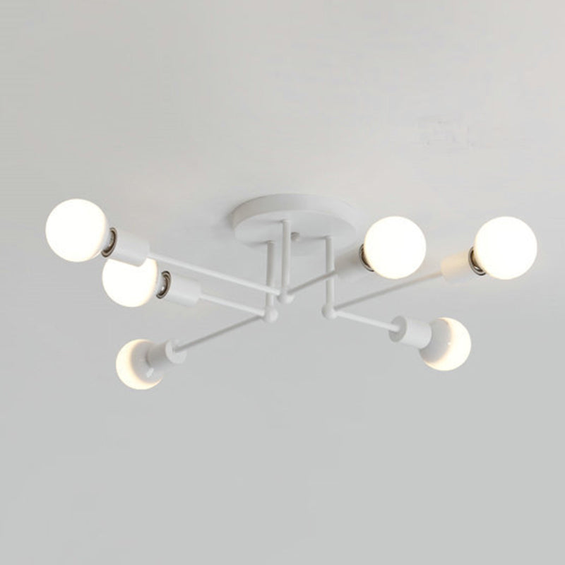 6-Light Simplicity Ceiling Light 25.5" Wide Modern Style Home Decorative Lighting Fixture