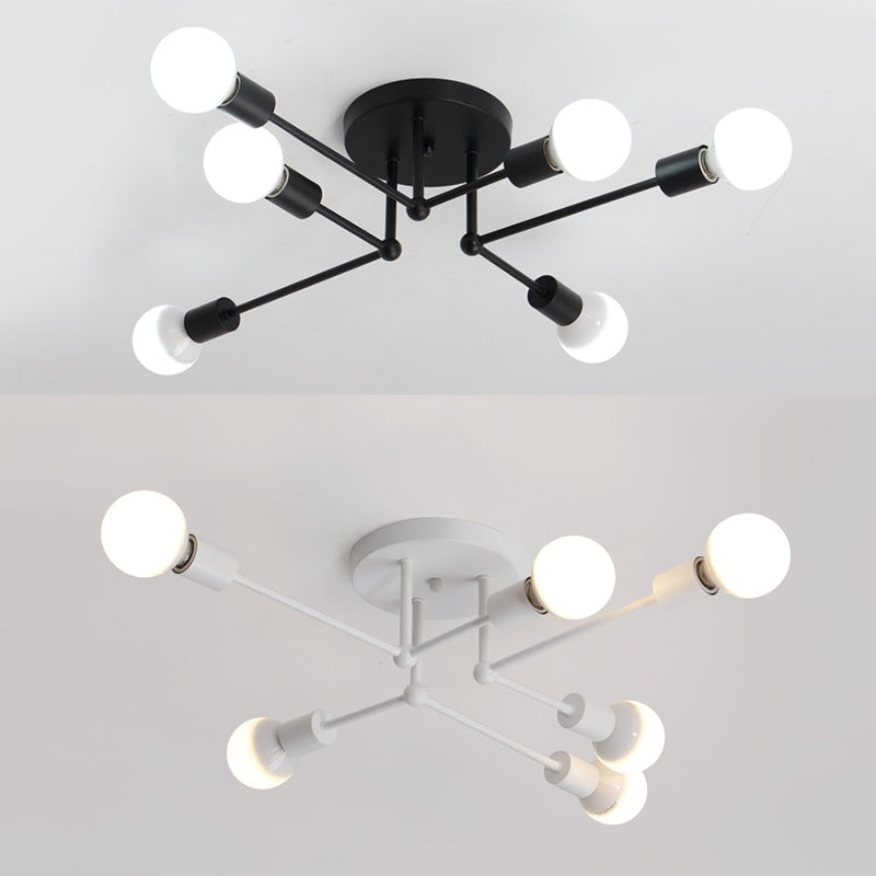 6-Light Simplicity Ceiling Light 25.5" Wide Modern Style Home Decorative Lighting Fixture