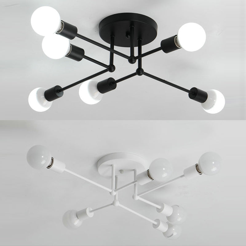 6-Light Simplicity Ceiling Light 25.5" Wide Modern Style Home Decorative Lighting Fixture