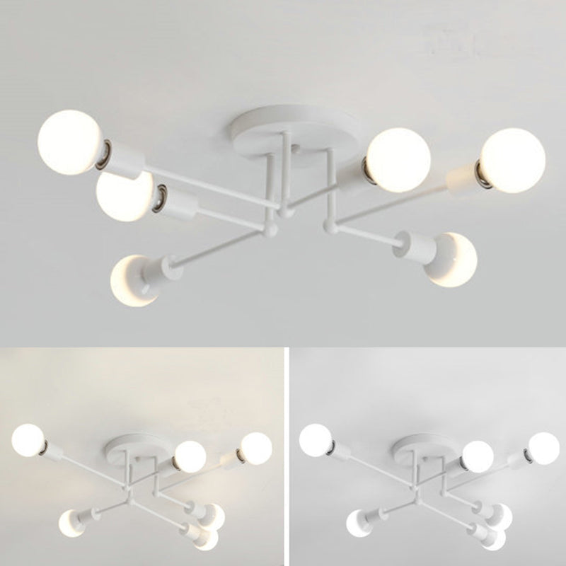 6-Light Simplicity Ceiling Light 25.5" Wide Modern Style Home Decorative Lighting Fixture