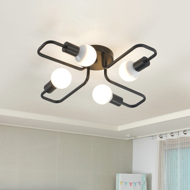 Assicatore di illuminazione a più luci del soffitto in metallo a braccio attorcigliato per soggiorno per soggiorno camera da letto