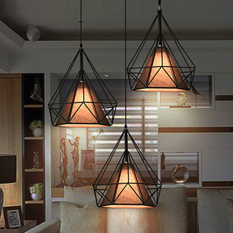 3-Lights Geometric Multi Pendant Light Fixture Industrial Metal Multi-Pendant