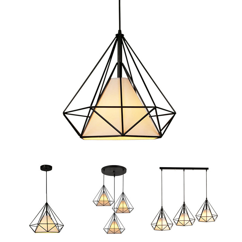 3-Lights Geometric Multi Pendant Light Fixture Industrial Metal Multi-Pendant