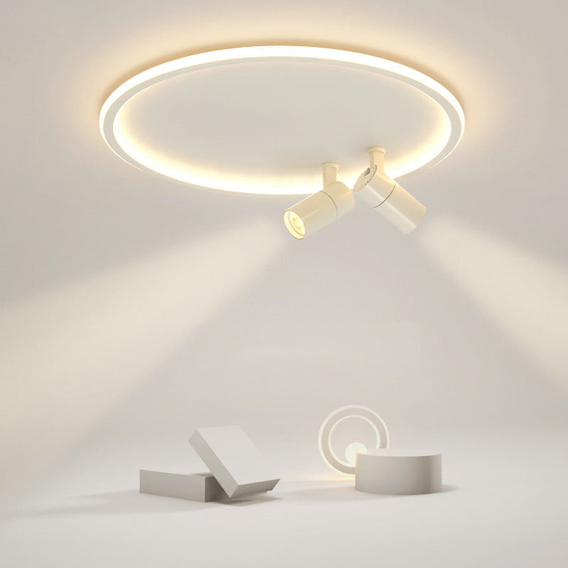 2-Light Aluminium LED Semi Flush Mount in Modern Style Adjustable Lamp Indoor Ceiling Light