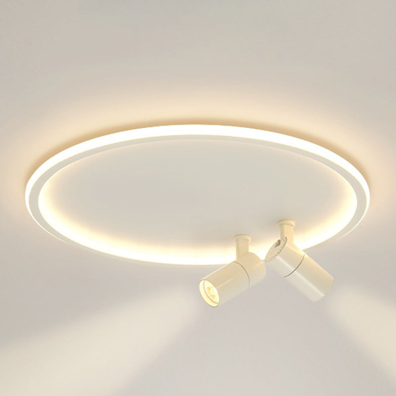 2-Light Aluminium LED Semi Flush Mount in Modern Style Adjustable Lamp Indoor Ceiling Light