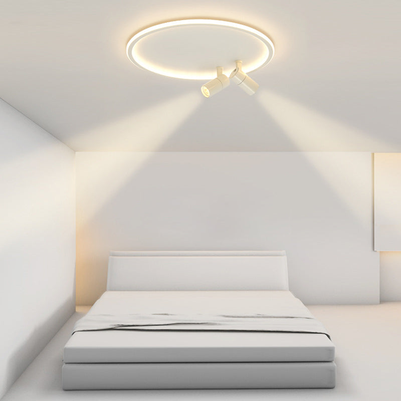 2-Light Aluminium LED Semi Flush Mount in Modern Style Adjustable Lamp Indoor Ceiling Light