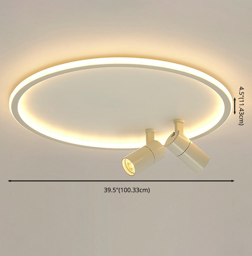 2-Light Aluminium LED Semi Flush Mount in Modern Style Adjustable Lamp Indoor Ceiling Light