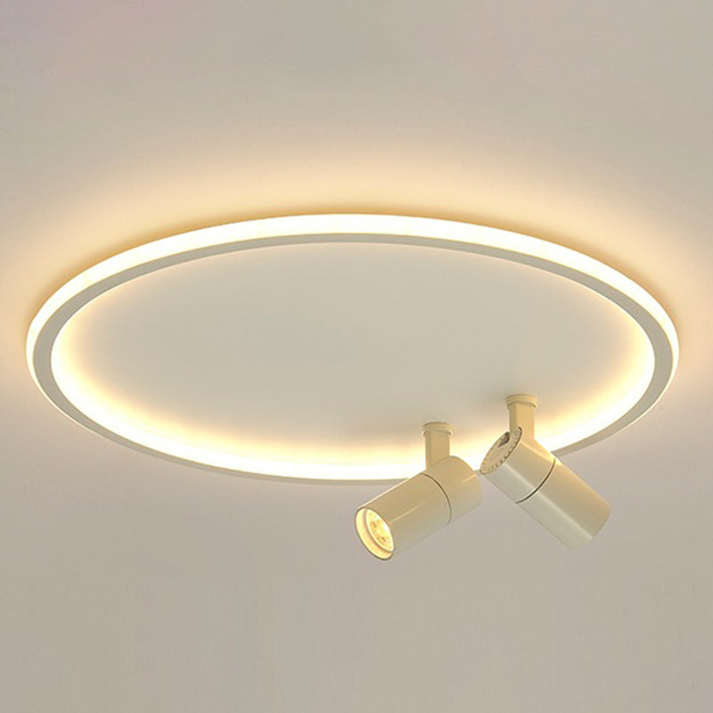 2-Light Aluminium LED Semi Flush Mount in Modern Style Adjustable Lamp Indoor Ceiling Light