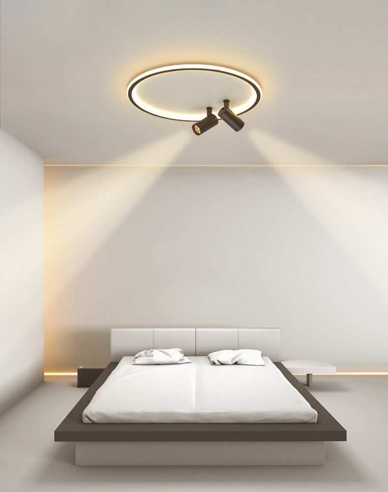 2-Light Aluminium LED Semi Flush Mount in Modern Style Adjustable Lamp Indoor Ceiling Light