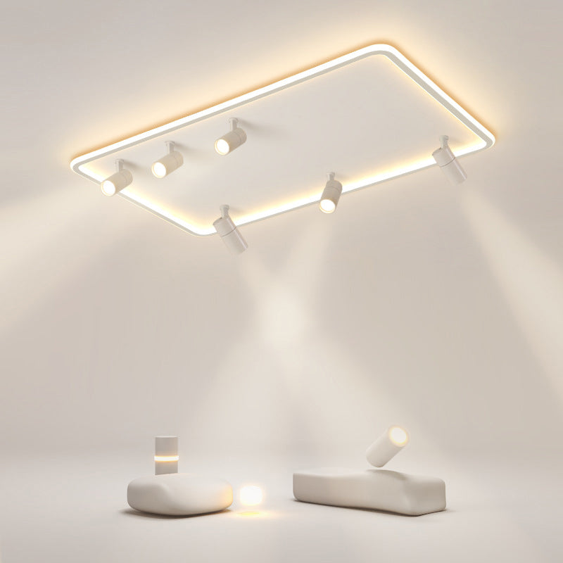 Luce di soffitto semifulto a LED rettangolare a 6 luci nella moderna semplicità in alluminio a filo interno