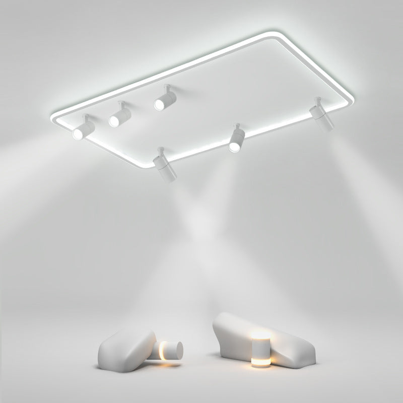 Luce di soffitto semifulto a LED rettangolare a 6 luci nella moderna semplicità in alluminio a filo interno