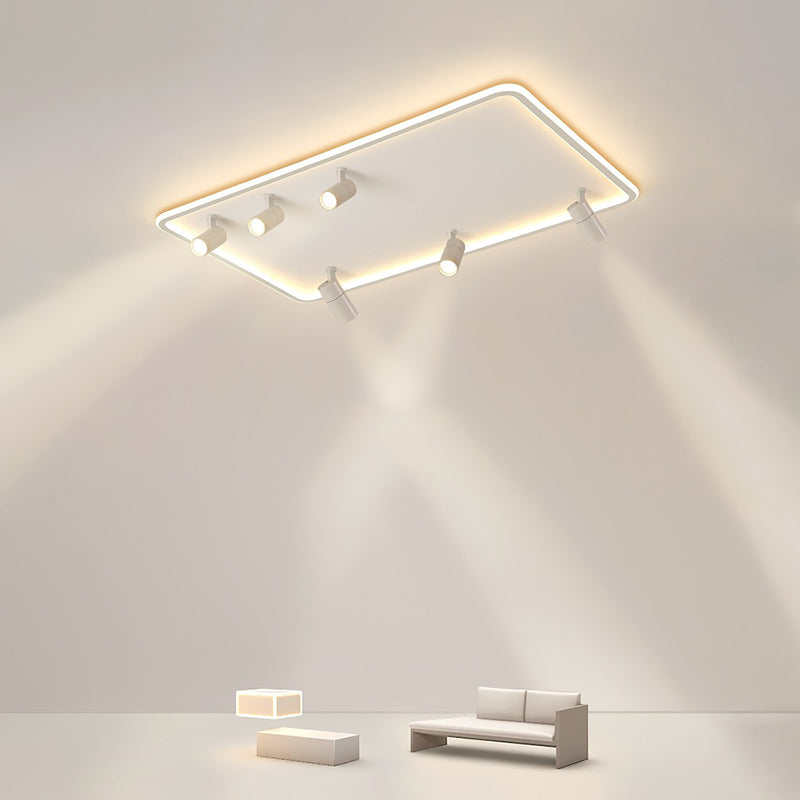 Luce di soffitto semifulto a LED rettangolare a 6 luci nella moderna semplicità in alluminio a filo interno