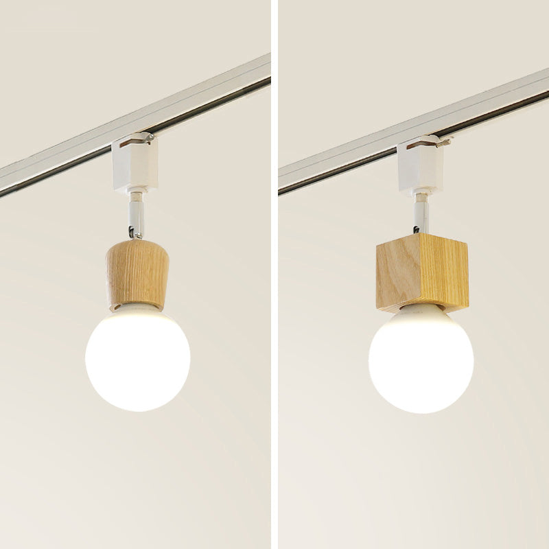 Noordse LED -baanverlichting Moderne Minimalistische stijl Verstelbare vaste houten Semi Mount Lighting voor huishouden en commercieel