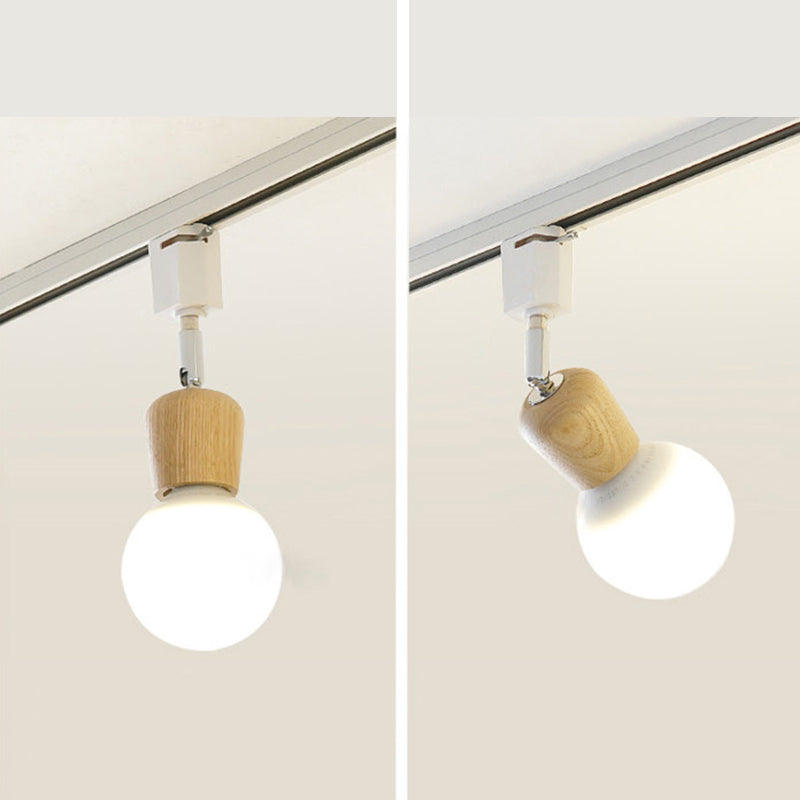 Nordische LED -Spurbeleuchtung moderner minimalistischer Stil verstellbarer massives Holz Halbmontagebeleuchtung für Haushalt und Werbespot