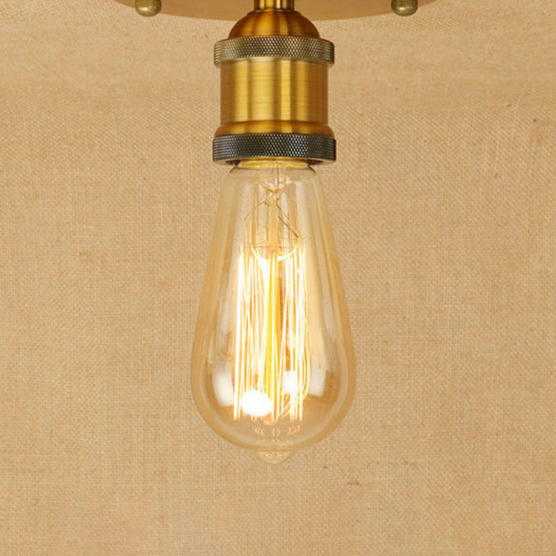 5.3 "" De large ampoule ouverte 1-Light Light Light Style Industriel Corridor Corridor Semi Flush Mount Lampe