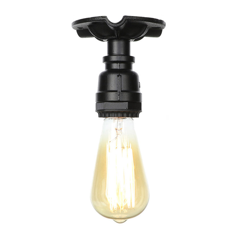 3,9 inch breed oud metalen plafondlicht creatieve waterpijp retro verlichting armatuur voor coffeeshop