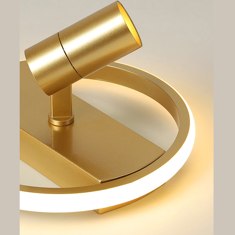 Gold 1-Licht-LED-Halbblöckdecke im modernen minimalistischen Acryl-Indoor-Flush Mount