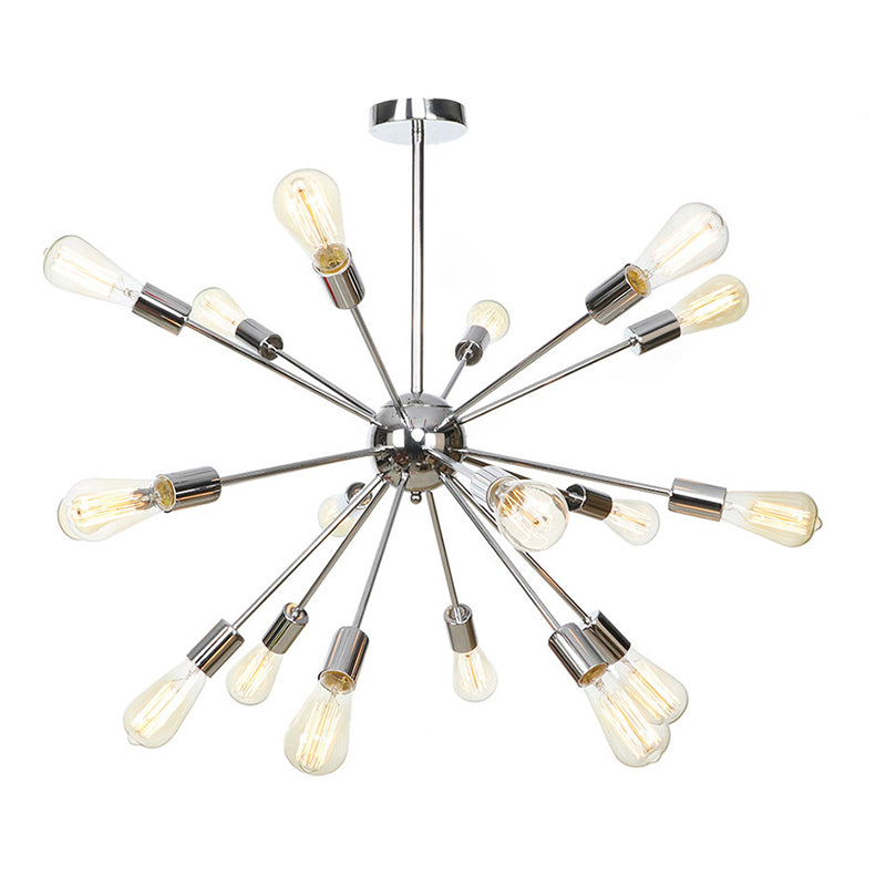 Burst-shaped Satellite Metal Chandelier Industrial Style Multi-light Suspension Lighting Fixture for Bedroom Living Room