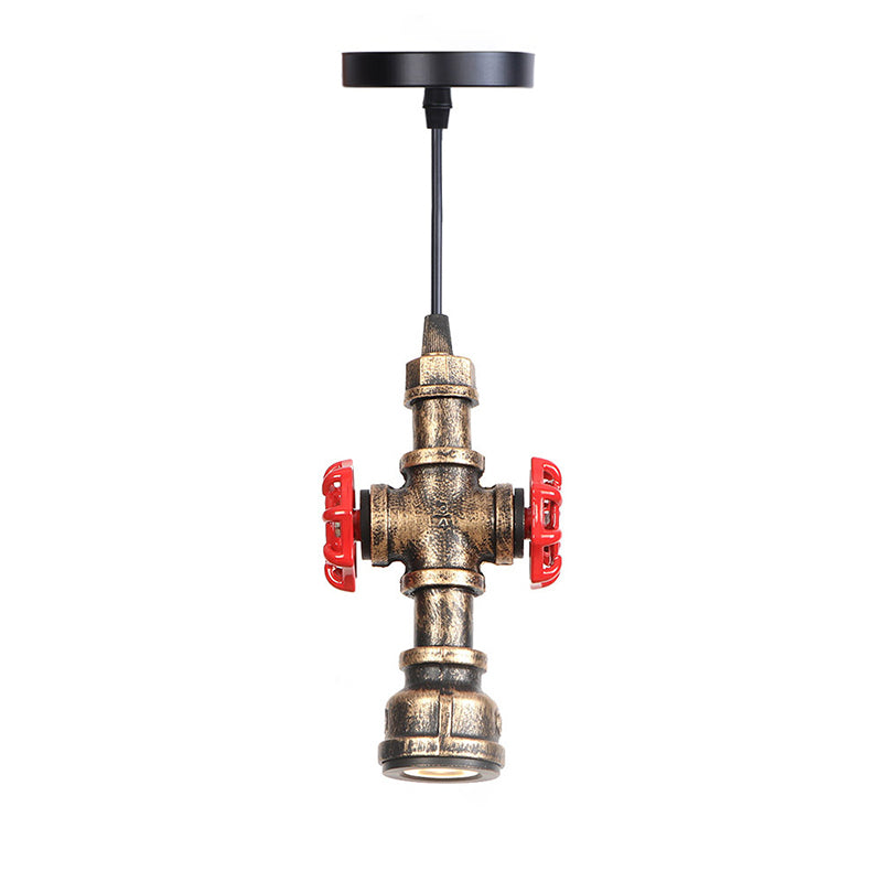 Pipada de agua de metal vieja LED colgante Luce industrial Estilo industrial Lámpara colgante creativa vintage con alambre de suspensión ajustable de 39.3 "