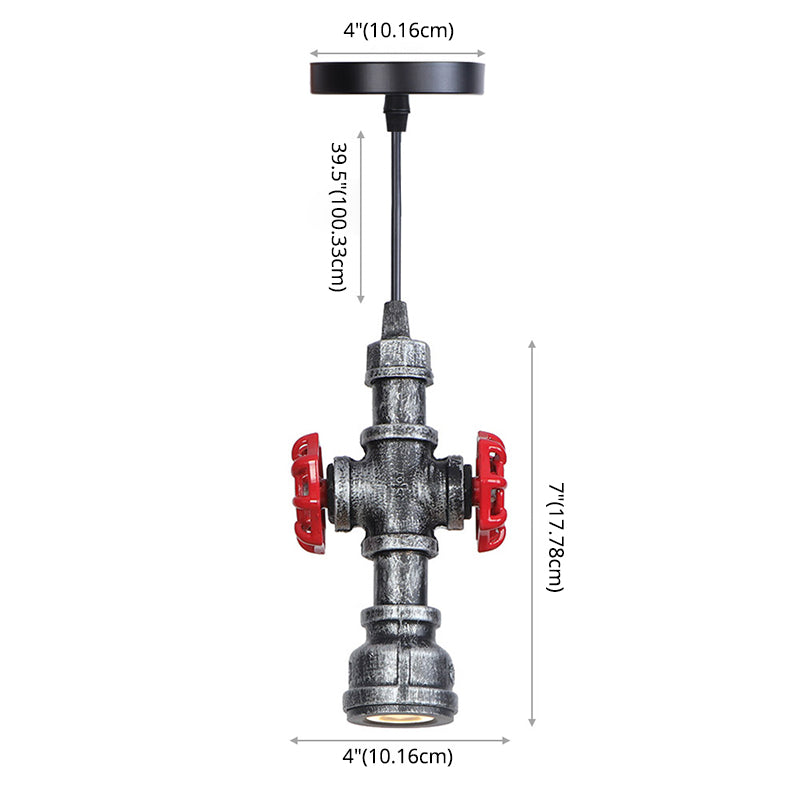 Alte Metallwasserrohrleitung LED Hanging Light Industrial Style Vintage Kreative Anhängerlampe mit 39,3 -Zoll