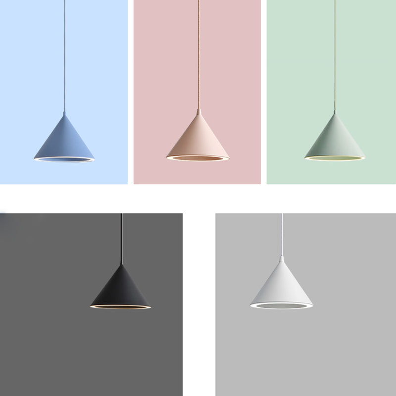 Modern Conical Pendant Lighting Fixtures Metal 1 Light Pendant