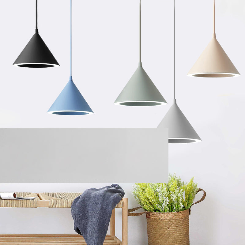 Modern Conical Pendant Lighting Fixtures Metal 1 Light Pendant