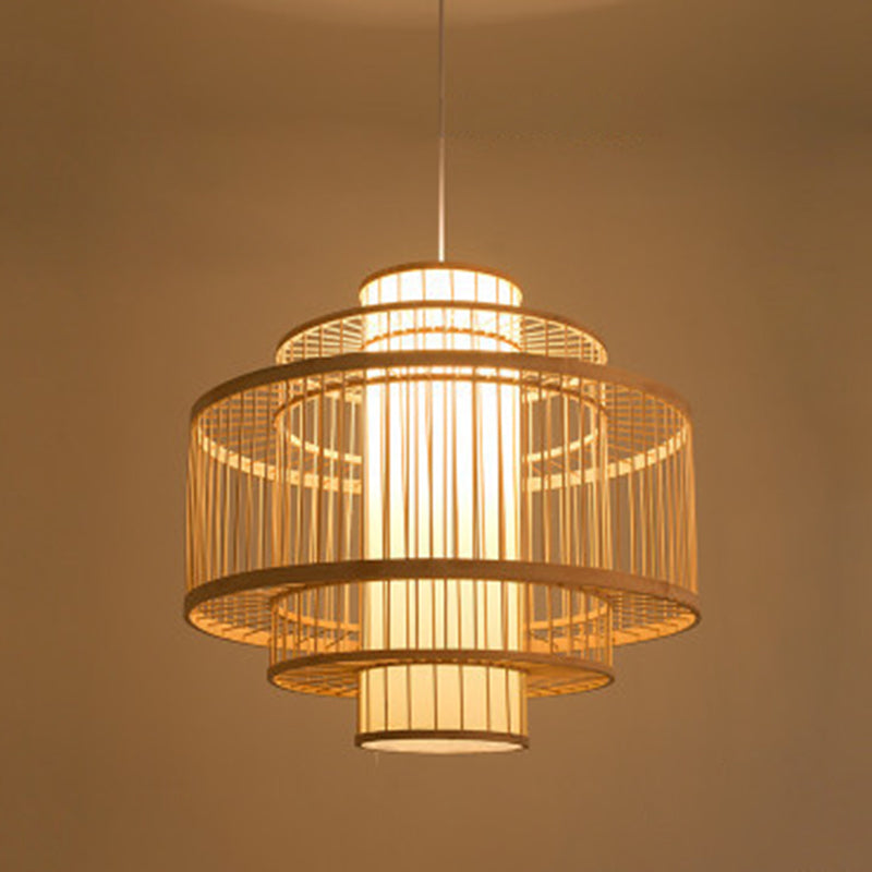 Modern Hand Twisted Ceiling Pendant Lamp Bamboo Ceiling Lamp