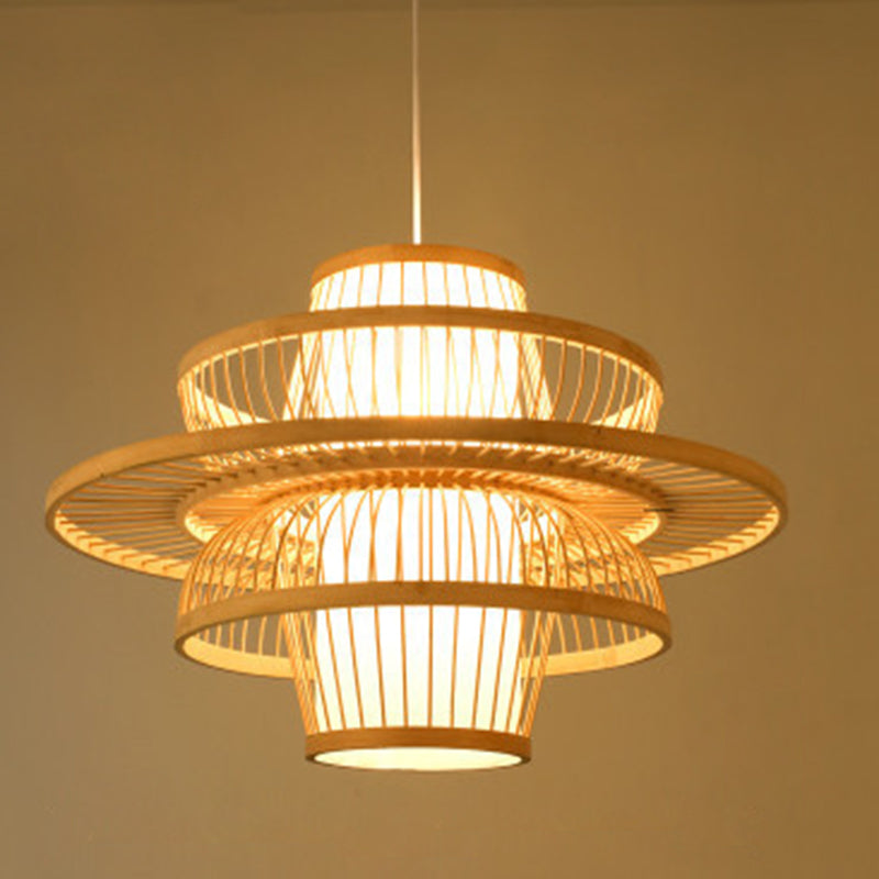 Modern Hand Twisted Ceiling Pendant Lamp Bamboo Ceiling Lamp